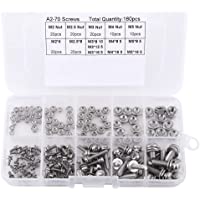 160 unids Tornillos y Tuercas Set Acero Inoxidable 304 Pan Cabeza Tornillos Tuercas Surtido Kit M2 M2.5 M3 M4 M5